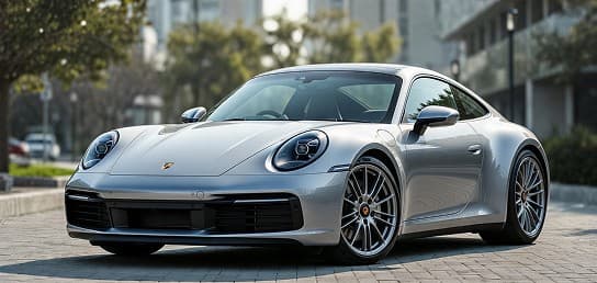 Luxury performance car detailed in profile
