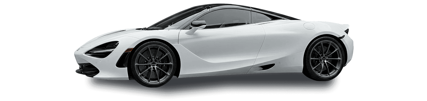 White McLaren 720S shown in side profile
